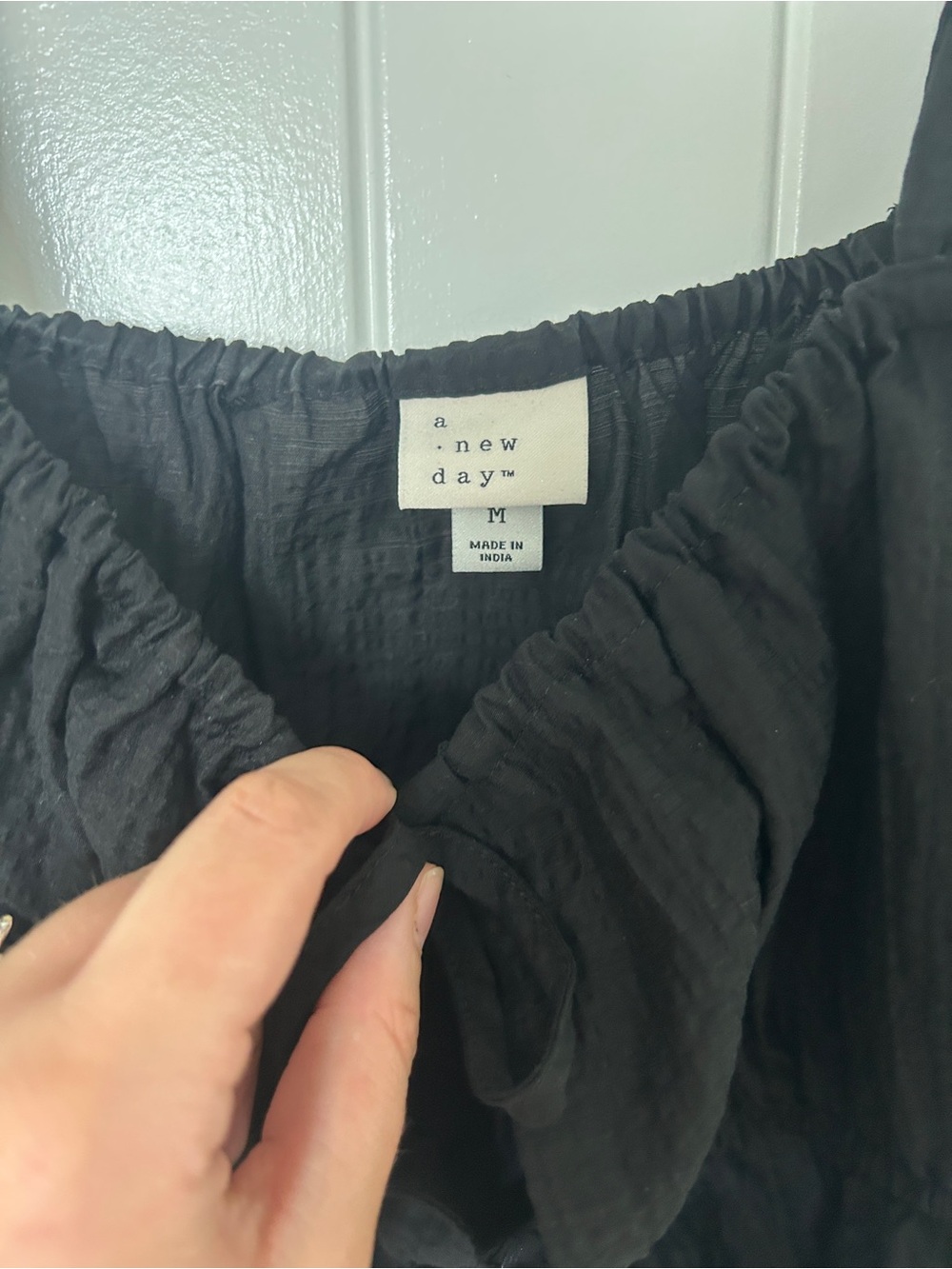 a new day Black Smocked Peplum Camisole with Wide Straps - Picture 3 of 3